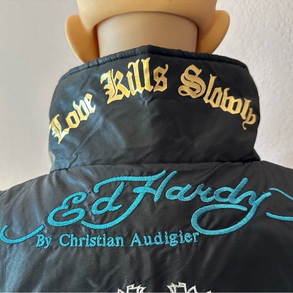 Retro Ed Hardy Bikercore Puffer Vest! 🖤 - Picture 9 of 15